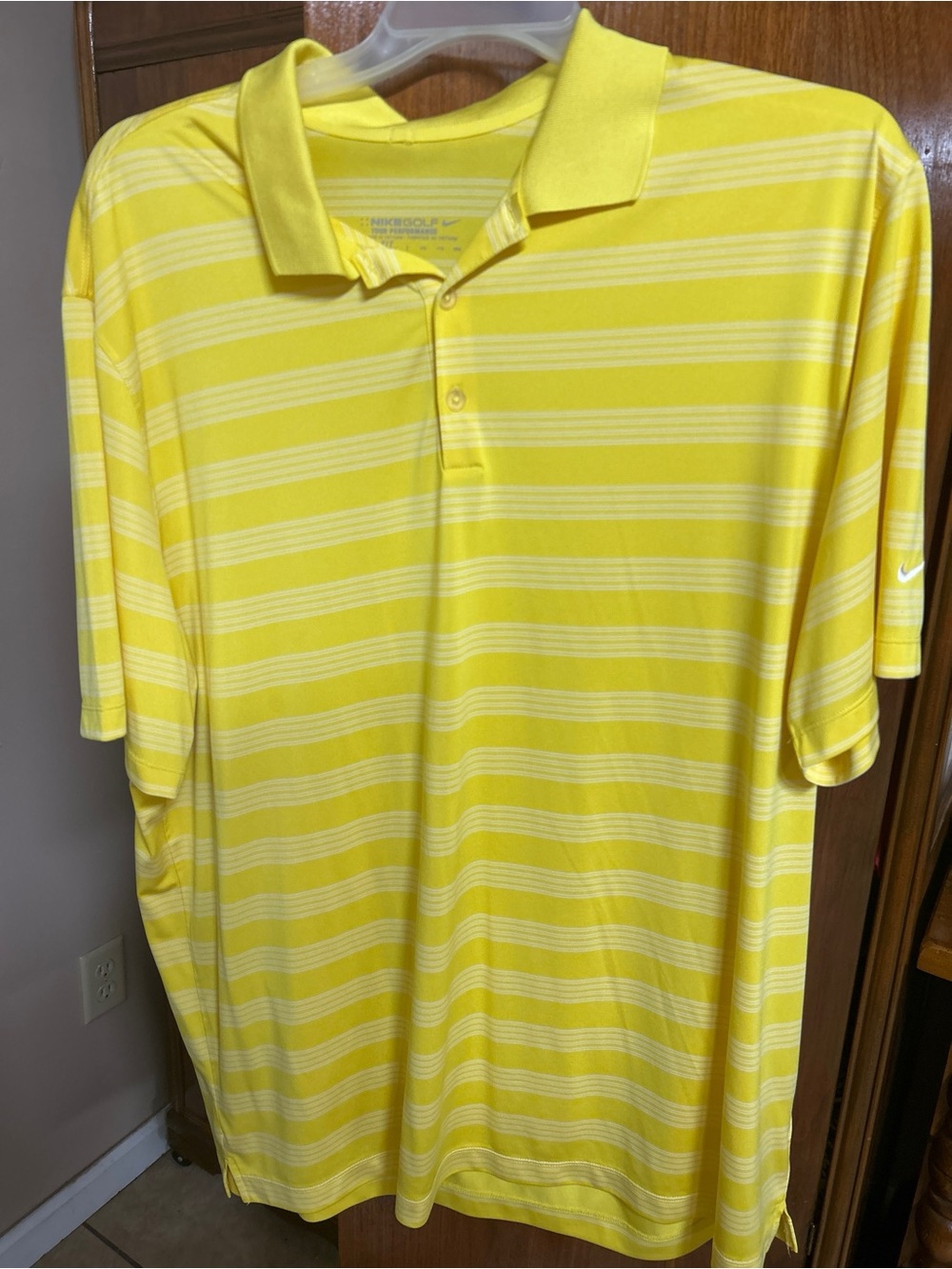Nike Yellow Striped Polo Shirt